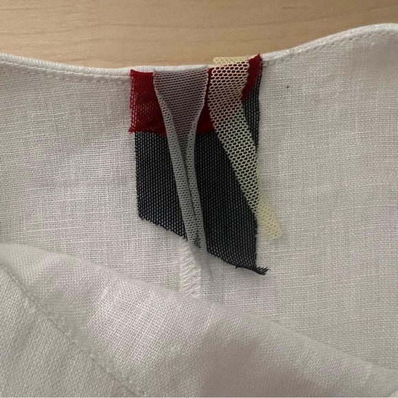 Women’s Small 100% Linen Layered Dress Architectural Minimalist Monochrome USA - Picture 12 of 14